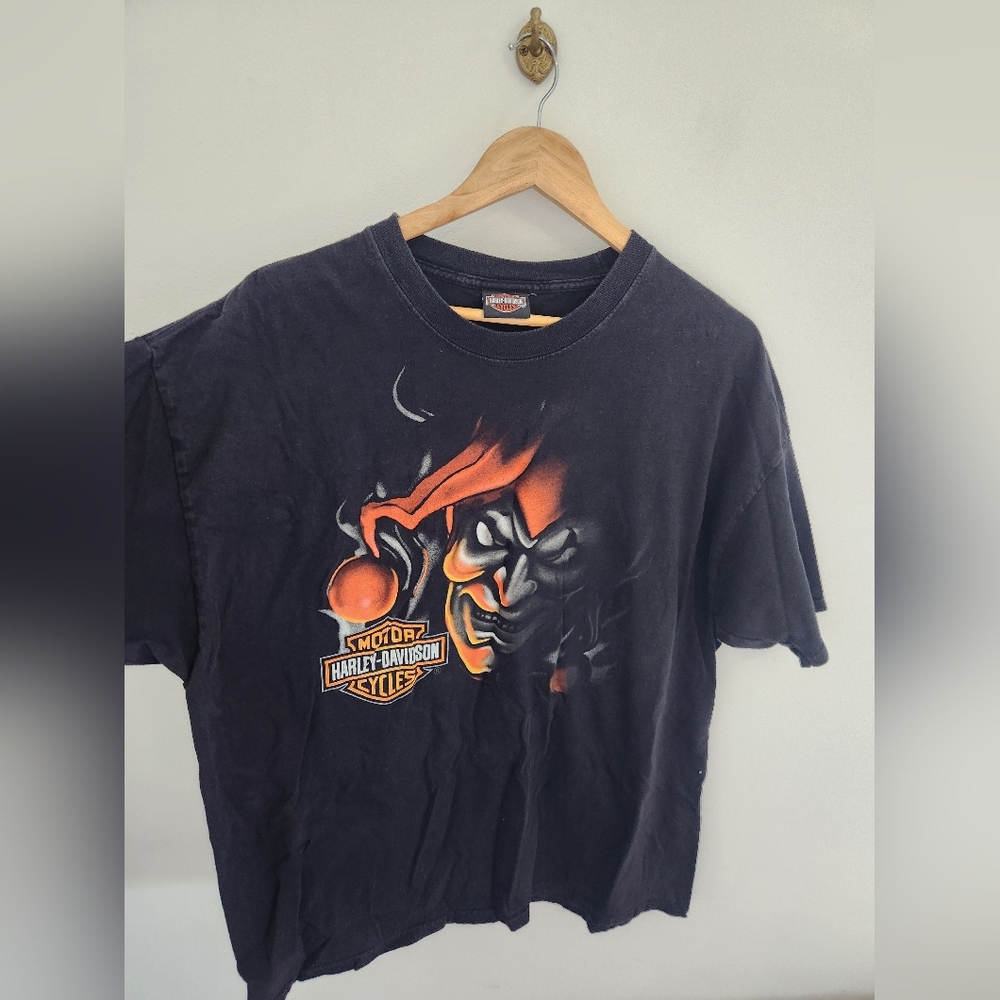 Vintage Y2K Harley Davidson Joker 2 Sided Graphic Tee Size XL